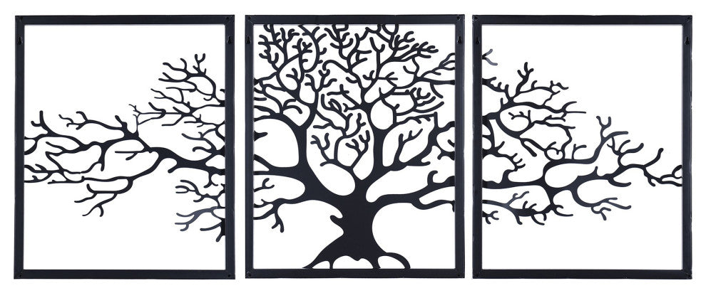 Three Paneled Tree Metal Wall Decor