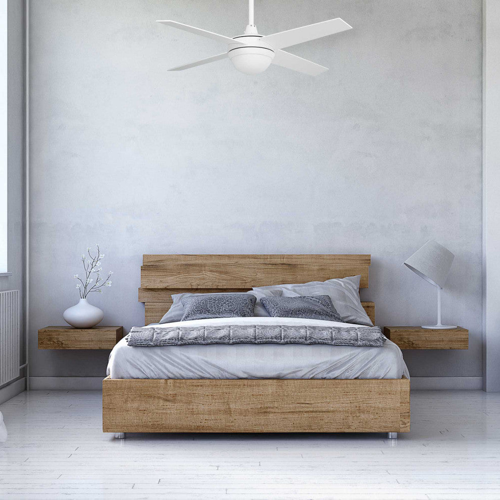 CARRO 48'' Indoor Ceiling Fan with Light and Wall Control for Home, White