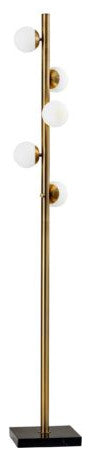 Swirled Sphere Brass Metal Led Floor Lamp