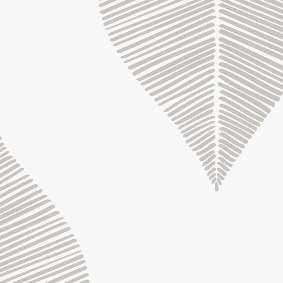 Line Leaves Peel and Stick Vinyl Wallpaper, Warm Gray, 24"w X 108"h