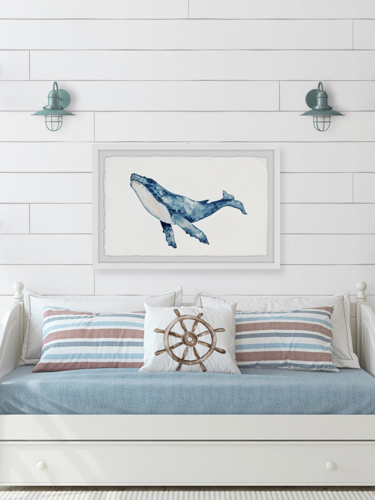 "Whale Hello There" Framed Painting Print, 24x16