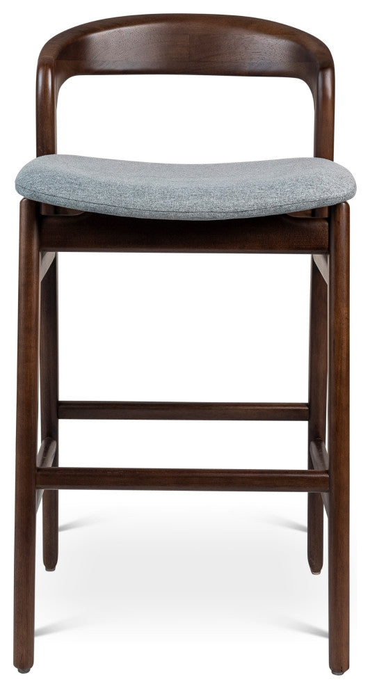 Modern Brazilian, Velma, Bar Stool, Nogal/Essence Gray