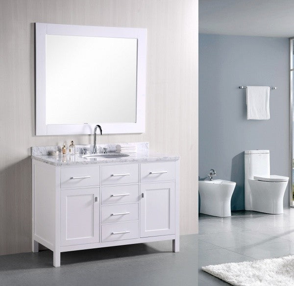 London 48" Single Sink Vanity Set, White