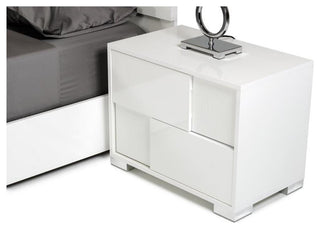 Modrest Monza 2-Drawer Soft Closing Modern MDF Wood Nightstand in White