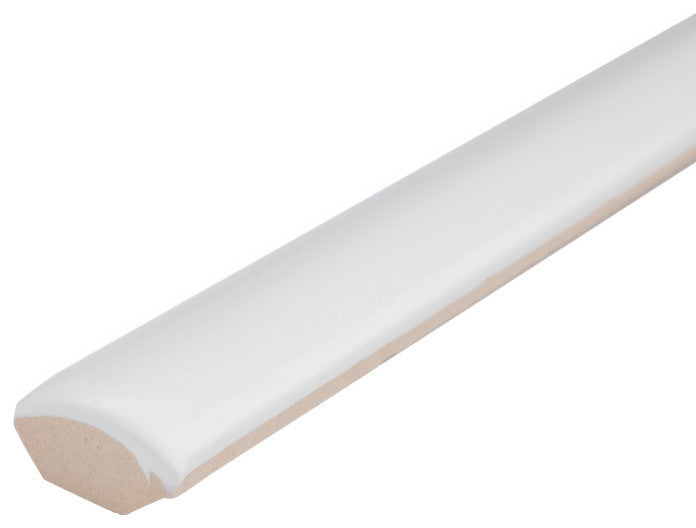 Chester Demi-Bullnose Matte Bianco Ceramic Wall Trim