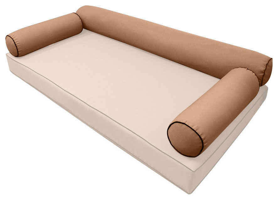 Style6 Twin Size Contrast Pipe Trim Bolster Pillow Outdoor Slip Cover ONLY AD104
