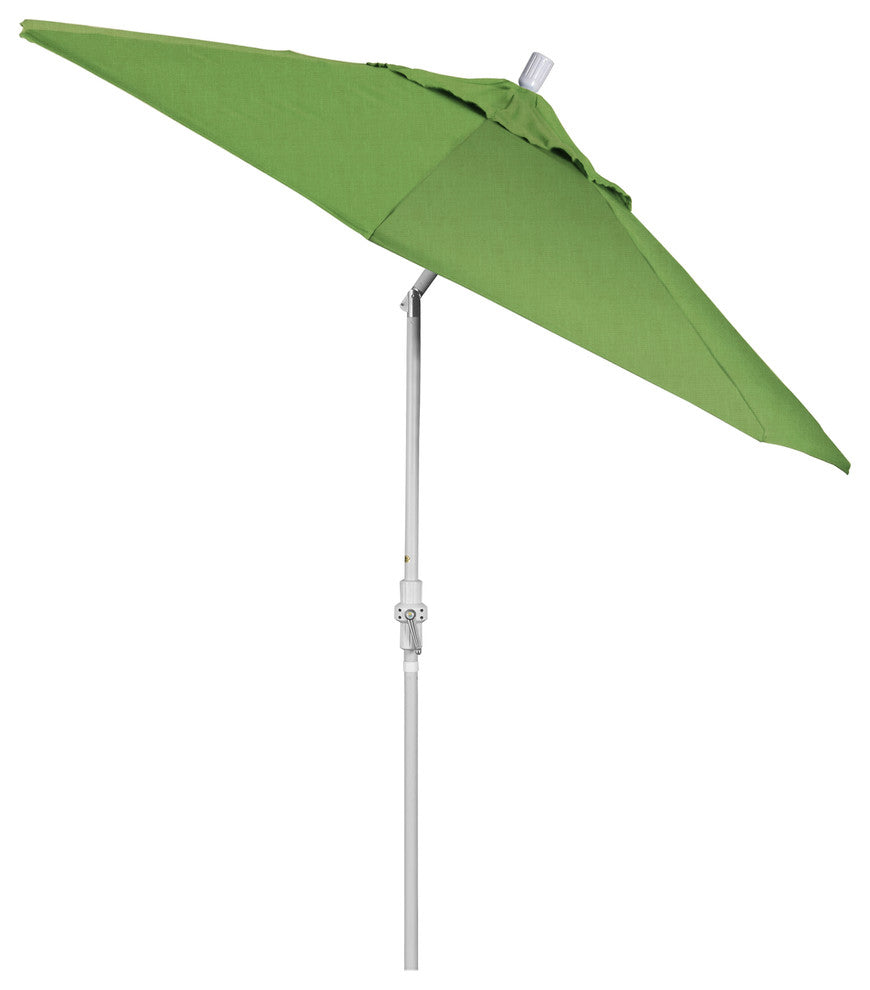 9' White Collar Tilt Lift Fiberglass Rib Aluminum Umbrella, Spectrum Cilantro