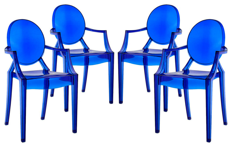 Modern Blue Casper Dining Armchairs Set of 4