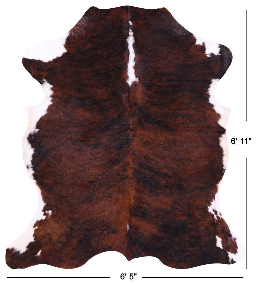 Organic Natural Hair-On Cowhide Area Rug 6' 11" X 6' 5" C1697
