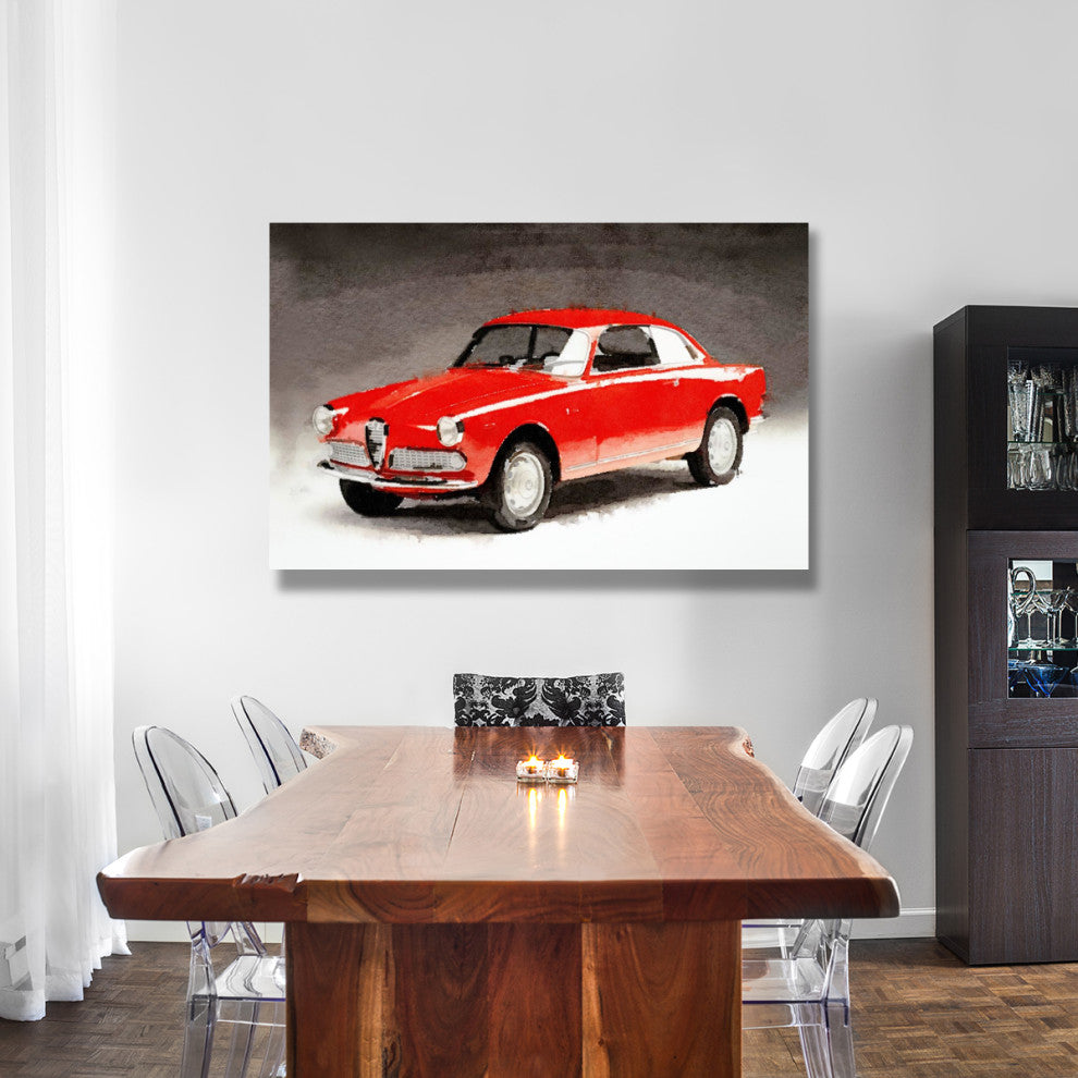 "1958 Alfa Romeo Giulietta Sprint Watercolor" Fine Art Print