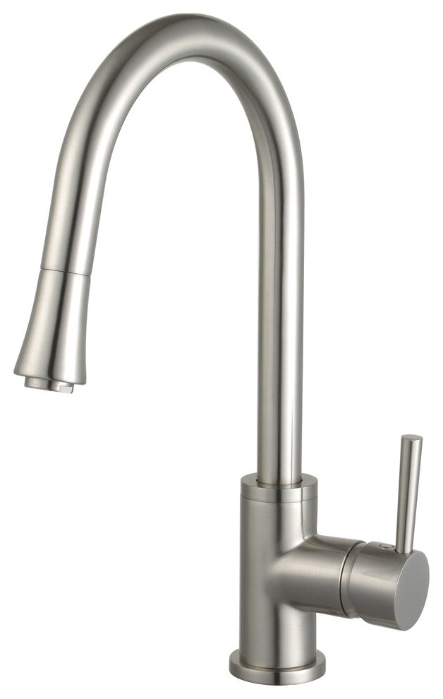 Mira 15" Single Handle Pull Down Standard Kitchen Faucet, Brushed Nickel