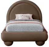 Madrid Upholstered Bed, Brown, Twin, Velvet