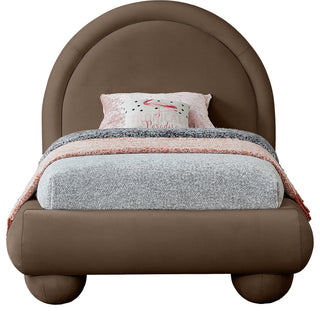 Madrid Upholstered Bed, Brown, Twin, Velvet