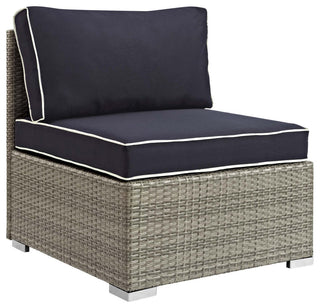 Light Gray Navy Repose Outdoor Patio Armless Chair