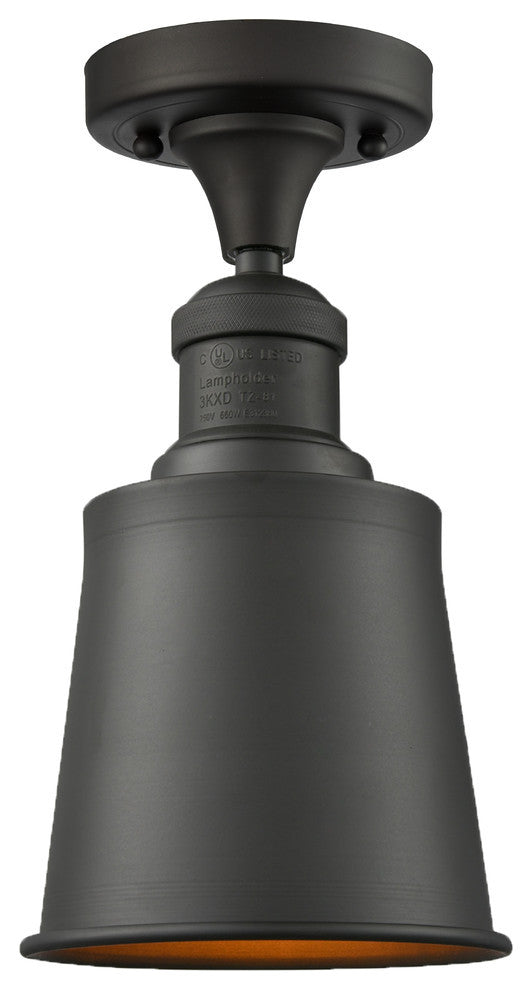Addison 5" Semi-Flush Mount, Oil Rubbed Bronze, Shade: Oil Rubbed Bronze