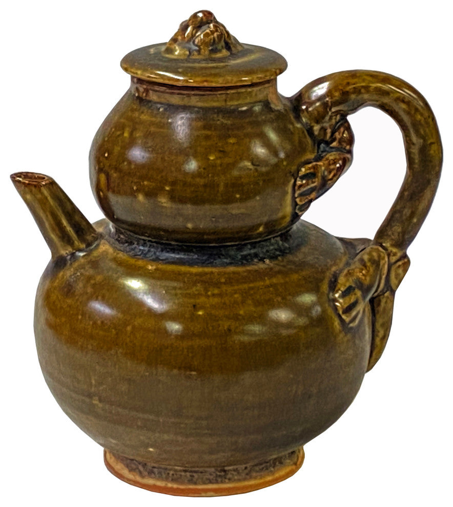 Chinese Ware Brown Glaze Pattern Ceramic Jar Vase Display Art Hws3023