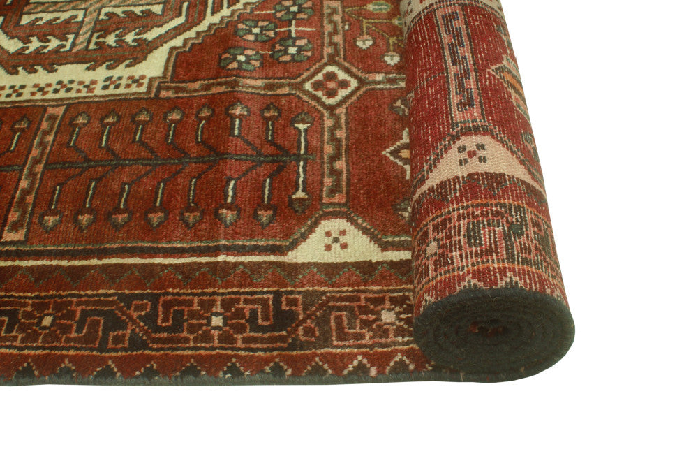 Fine Vintage Distressed Aseed Brown/Ivory Runner, 3'9 x 10'1