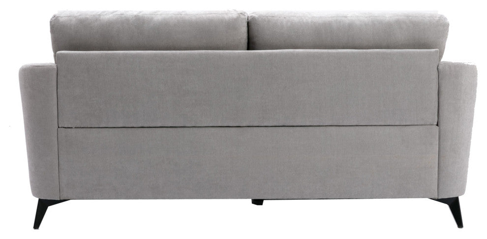 Benzara BM287961 Sofa, Loveseat, Chair Set, Tufted Cushions, Light Gray Velvet