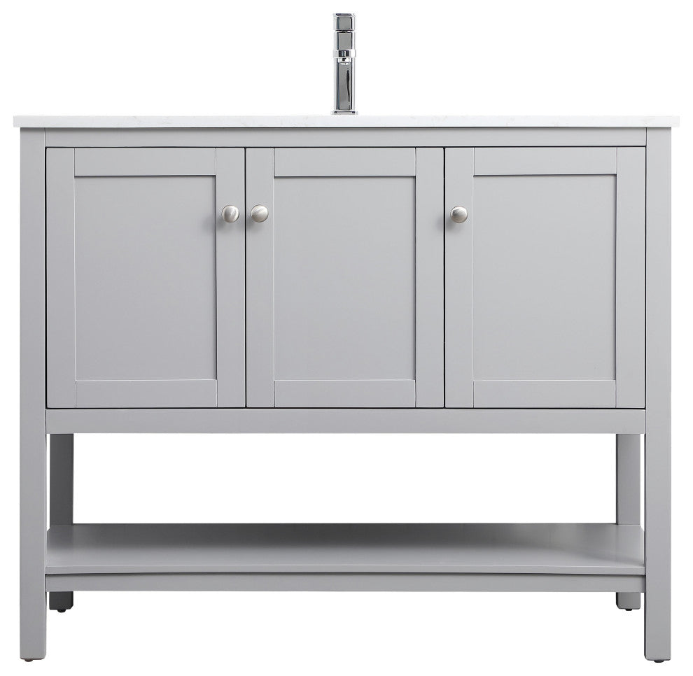 42" Single Bathroom Vanity, Grey