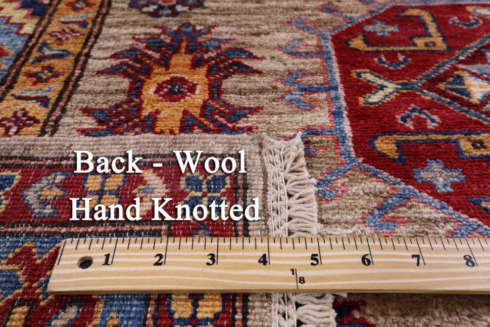 4' 0" X 6' 1" Super Kazak Handmade Wool Rug Q7698