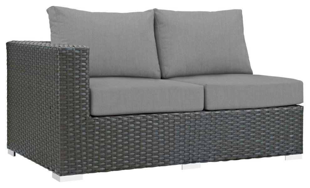 Sojourn Outdoor Patio Sunbrella Modern Left Arm Loveseat