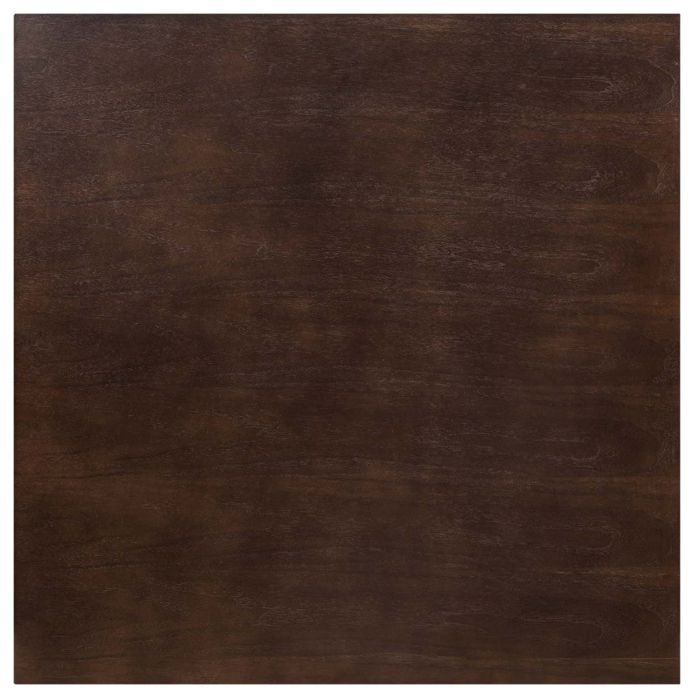 40" Dining Table, Square, White Walnut, Metal, Modern, Bistro Hospitality