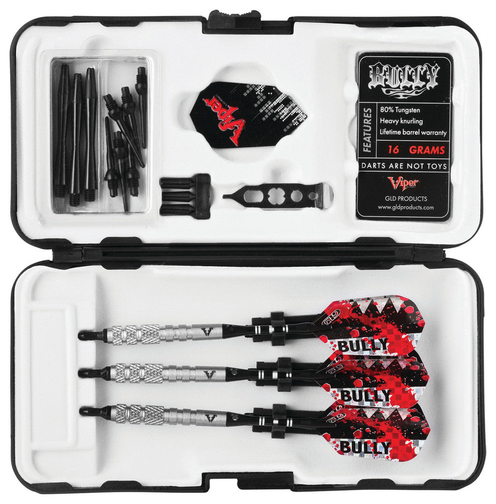 Bully Tungsten Soft Tip Darts, 3 Knurled Rings, 18 Grams