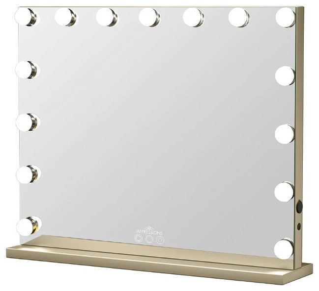 Hollywood Aurora LED Vanity Mirror, Gold