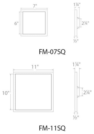 Square LED 11" Flush Mount 3000K, White