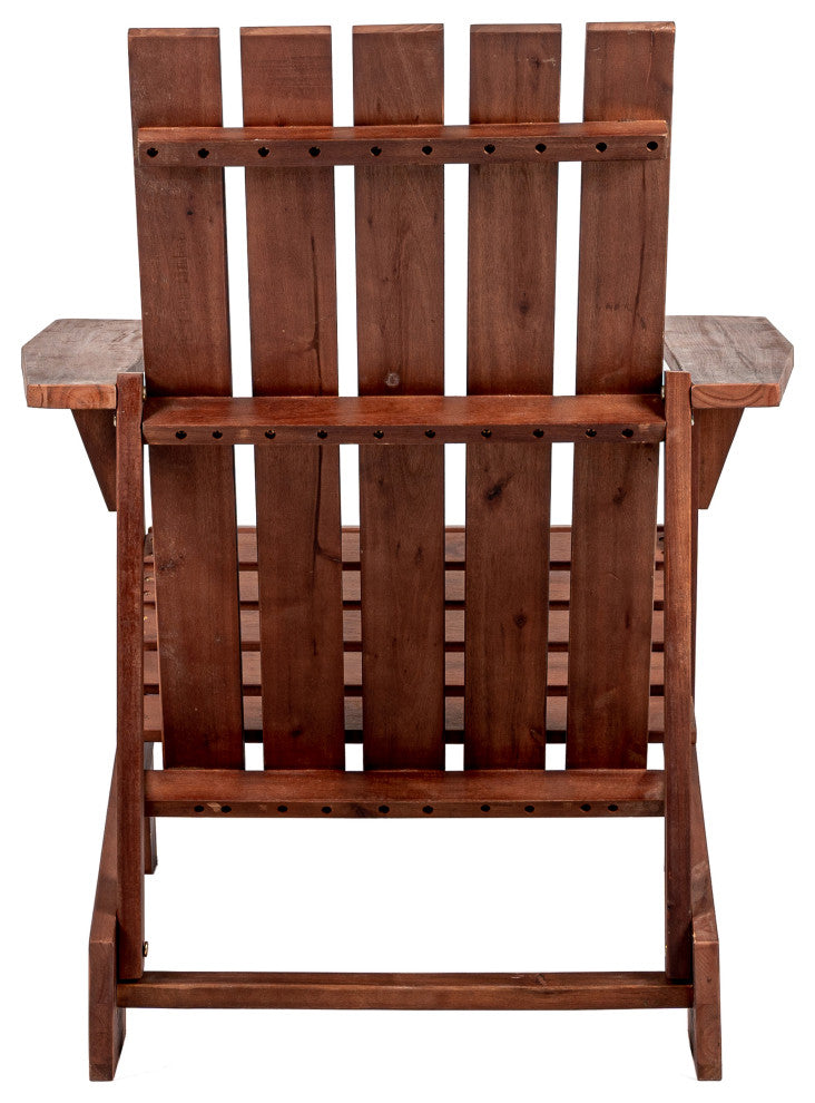 Irving Outdoor Patio Modern Acacia Wood Adirondack Chair, Dark Brown