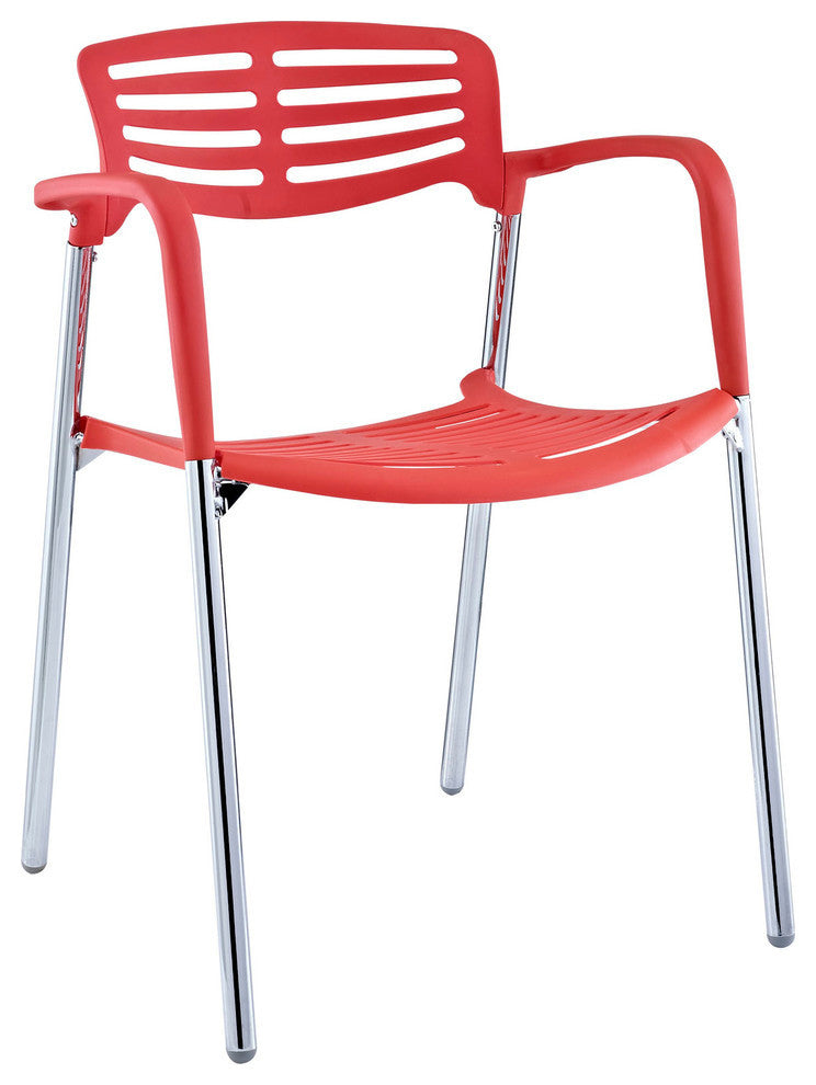 Modern Red Fleet Stacking Chair
