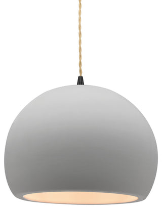 Radiance Medium Globe Pendant, Bisque Frame, Matte Black, LED, Beige Cord