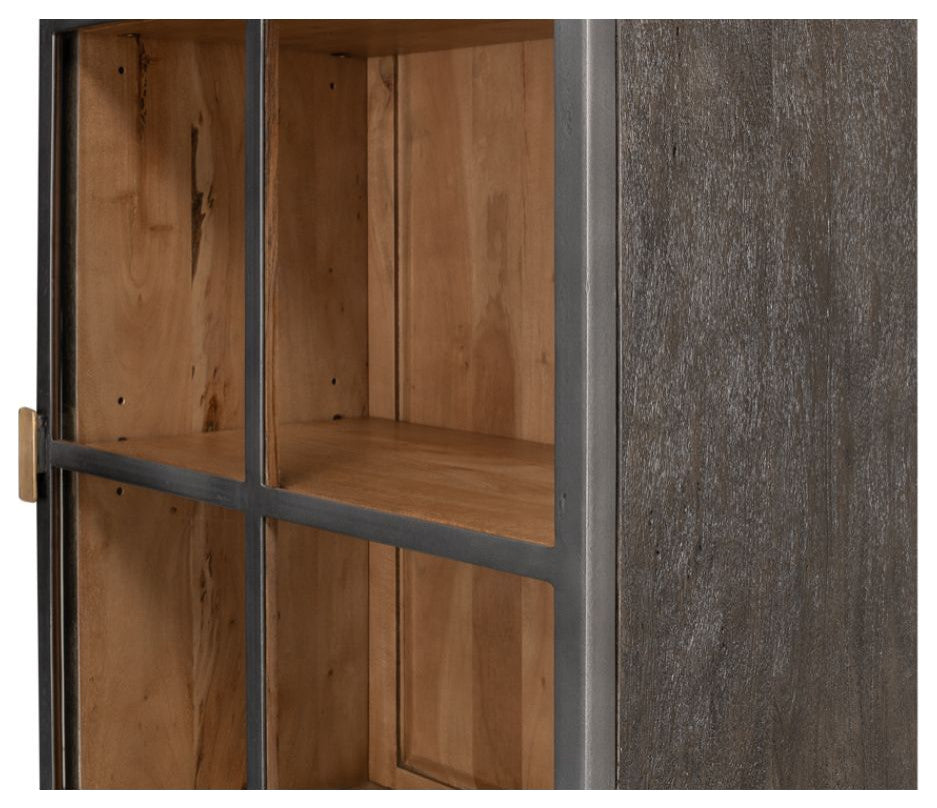 A Gem Of A Handle Display Cabinet Glass Doors Right Gray