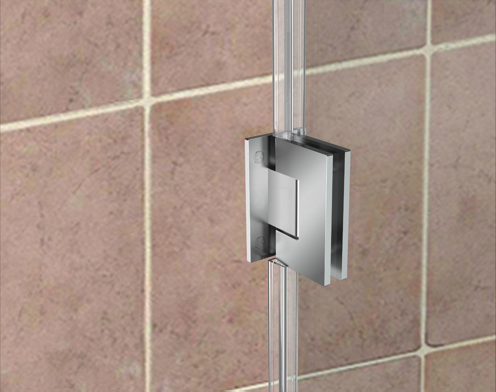 Kinkade 29.75"-30.25"x72" Frameless Hinged Shower Door, Chrome