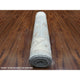 Gray, Afghan Angora Ushak, Pure Wool, Hand Knotted, Runner, Rug, 3'0" x 13'7"