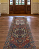 Vintage Distressed Zesiro Burgundy/Navy Runner, 3'3x9'10