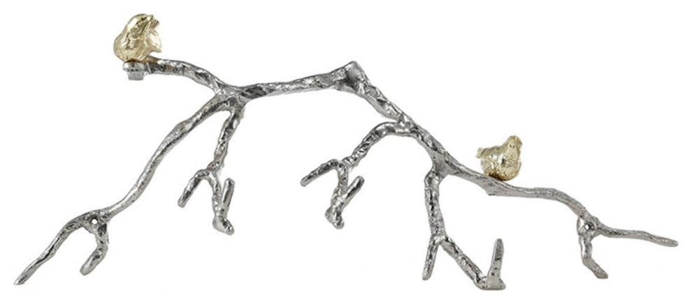 Silver and Gold Bird and Branch 3D Wall Decor