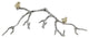 Silver and Gold Bird and Branch 3D Wall Decor