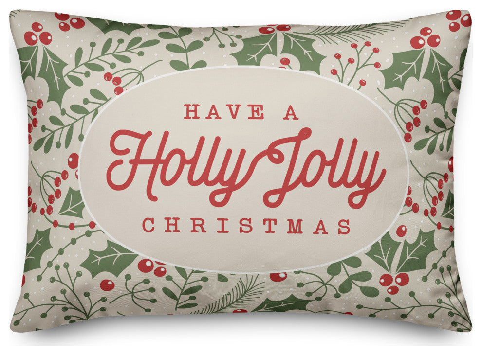 Holly Jolly 8 20x14 Spun Poly Pillow