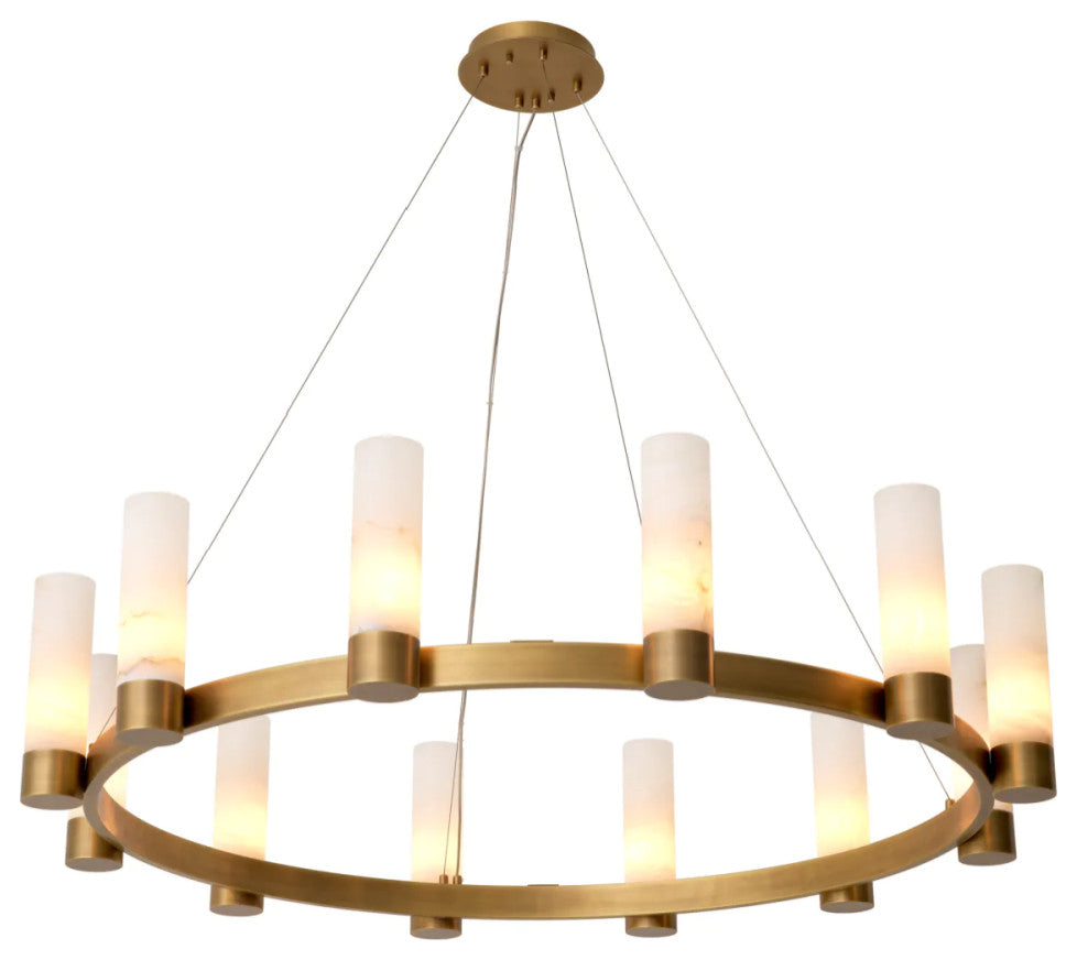 Alabaster Cylinders Chandelier, Eichholtz Castro