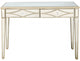 Champagne Finish Console Mirror Table