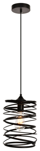 Elegant Lighting LDPD2086 Hopper 1 Light 7-7/8"W Mini Pendant - Black