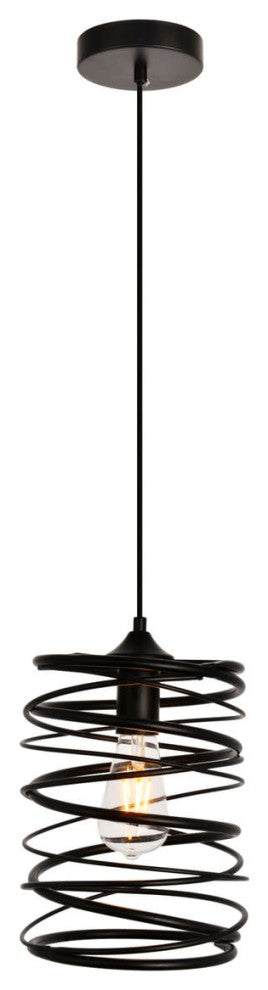 Elegant Lighting LDPD2086 Hopper 1 Light 7-7/8"W Mini Pendant - Black