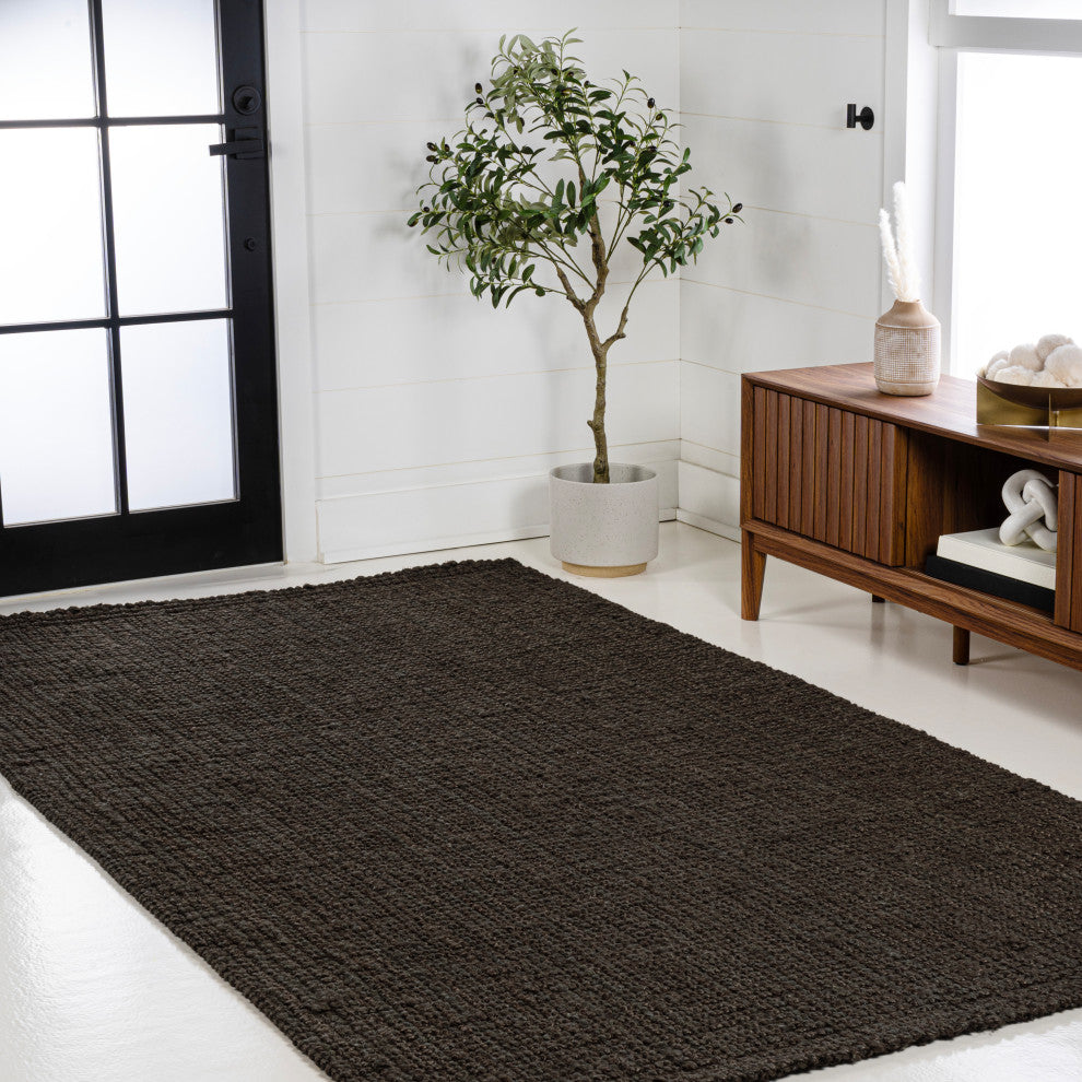 Pata Hand Woven Chunky Jute Brown 5 ft. x 8 ft. Area Rug