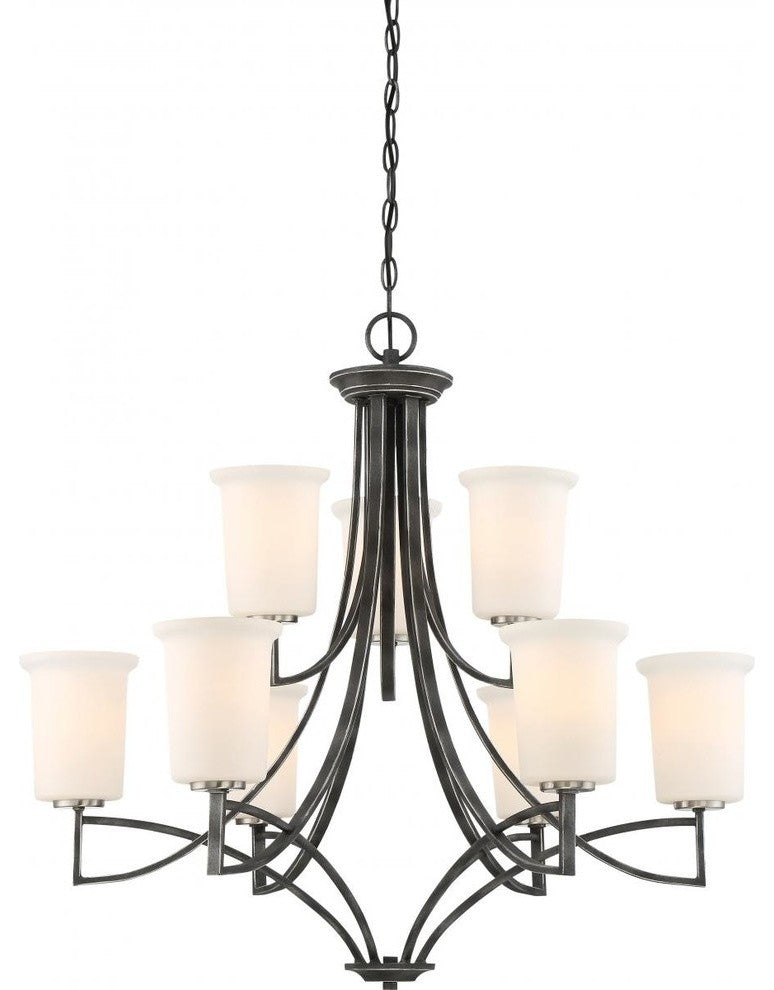 Chester 9 Light Chandelier Fixture - Iron Black Finish