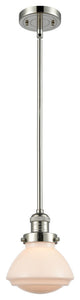 Olean 1-Light Mini Pendant, Polished Nickel, Matte White