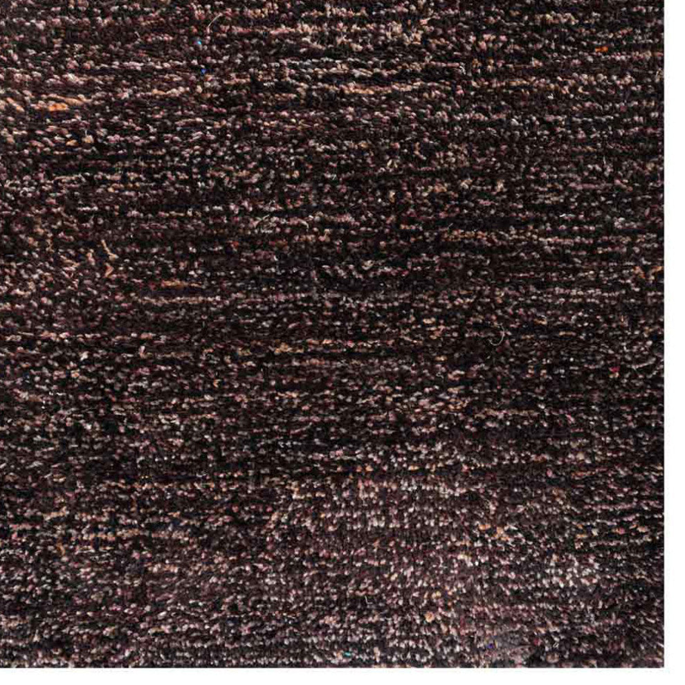 Hand Knotted Loom Silk Mix Area Rugs Solid Brown Beige