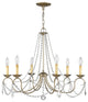 Pennington Chandelier, Hand-Painted Antique Silver Leaf