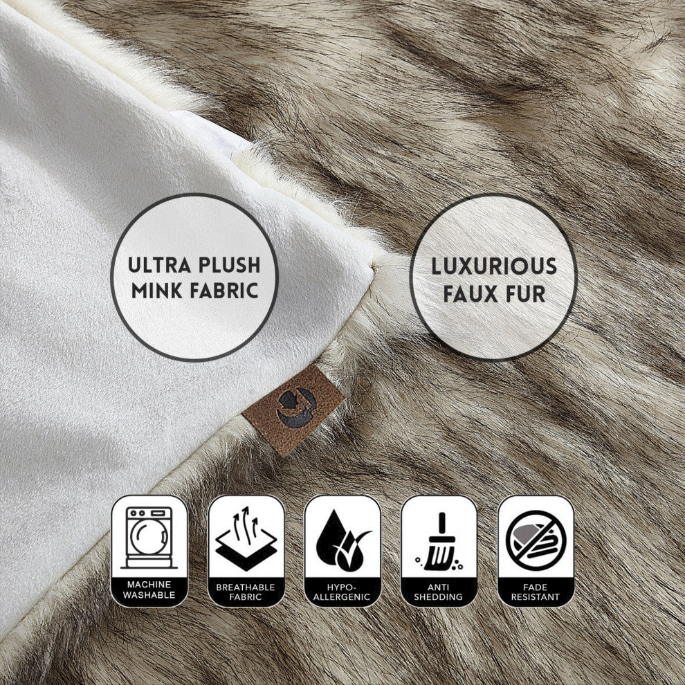 Inspired Home Marquise Throw Cozy, 50"x60", White Lion