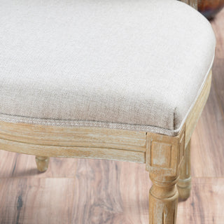 GDF Studio Phinnaeus French Country Fabric Dining Chairs (Set of 2), Griege/Natural